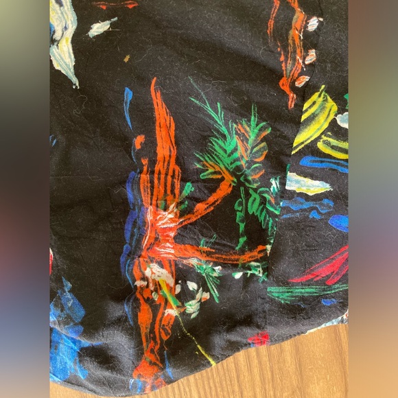 Vintage small tiki boat button up tie up shirt - Picture 3 of 6